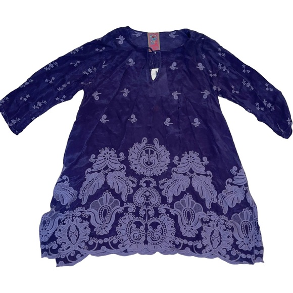 NWT Johnny Was Paisley Faire Blouse in Navy - Picture 4 of 6